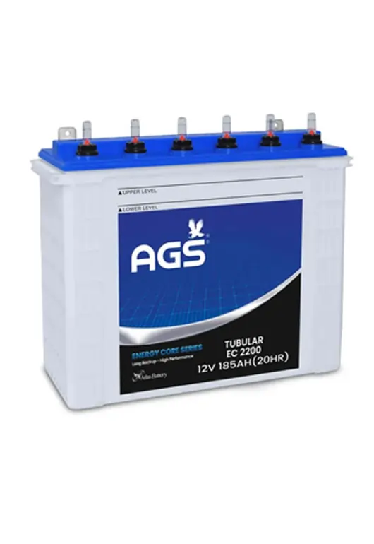 AGS-EC-2200-Tubular Battery AGS EC 2200 (Energy Core Series) Tall Tubular - High Performance Battery for Solar & UPS Inverter
