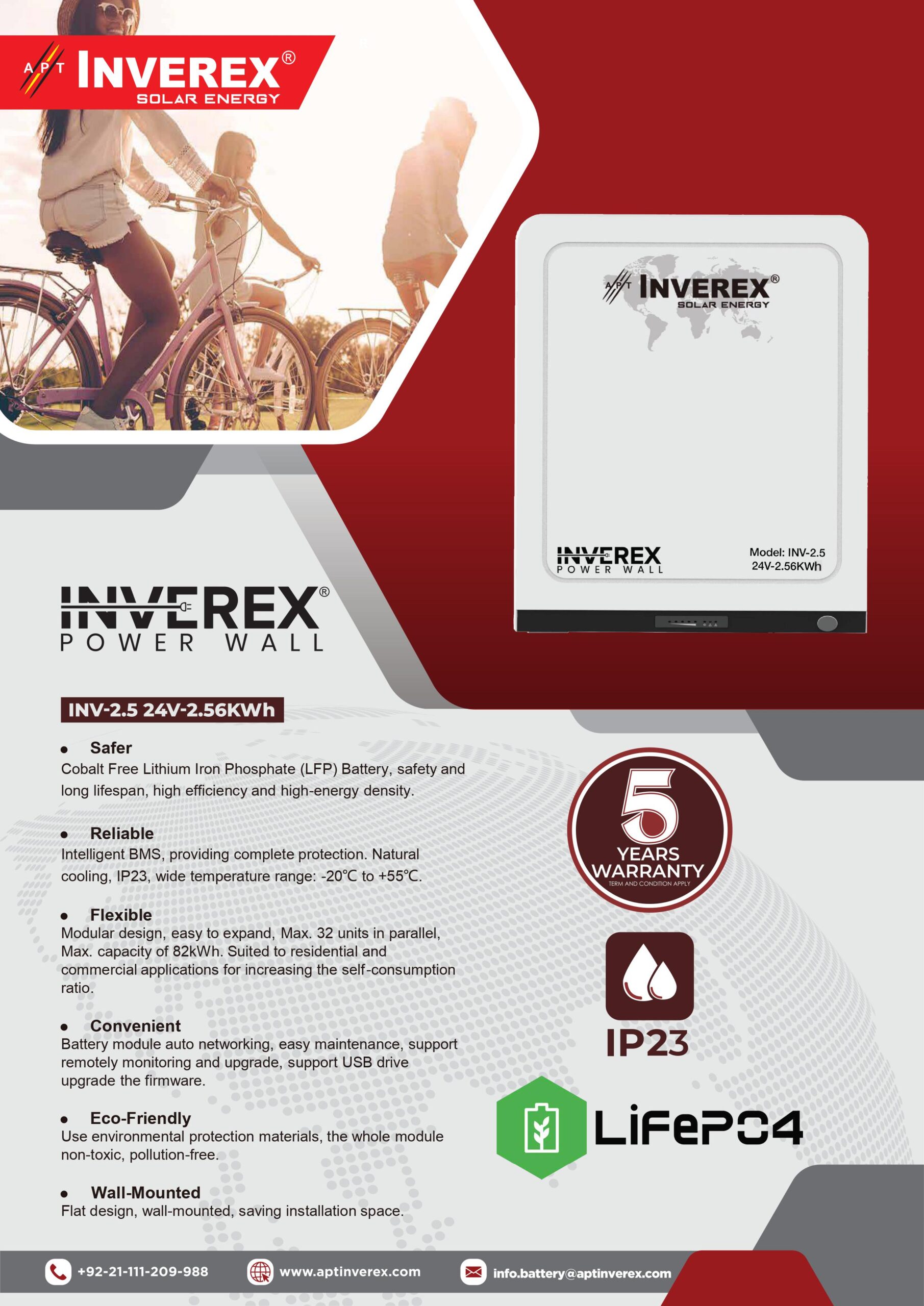 Inverex Power Wall 24V 100A 2.56kwh Lithium Battery Price in Pakistan