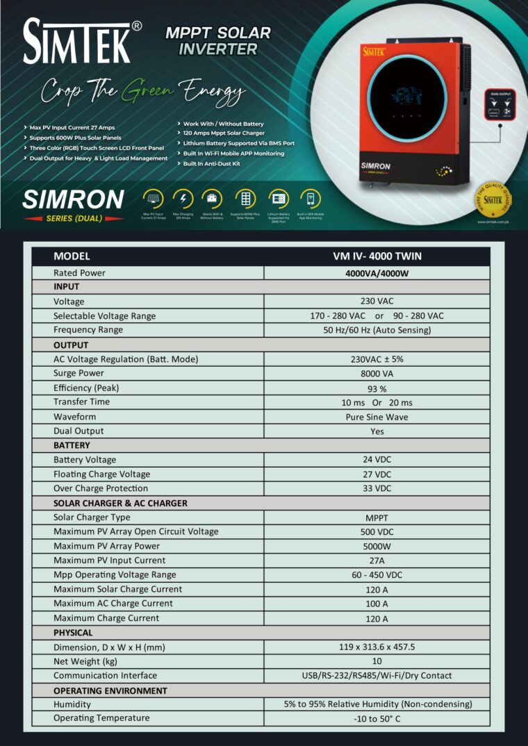 Simtek 4kw solar inverter price in pakistan